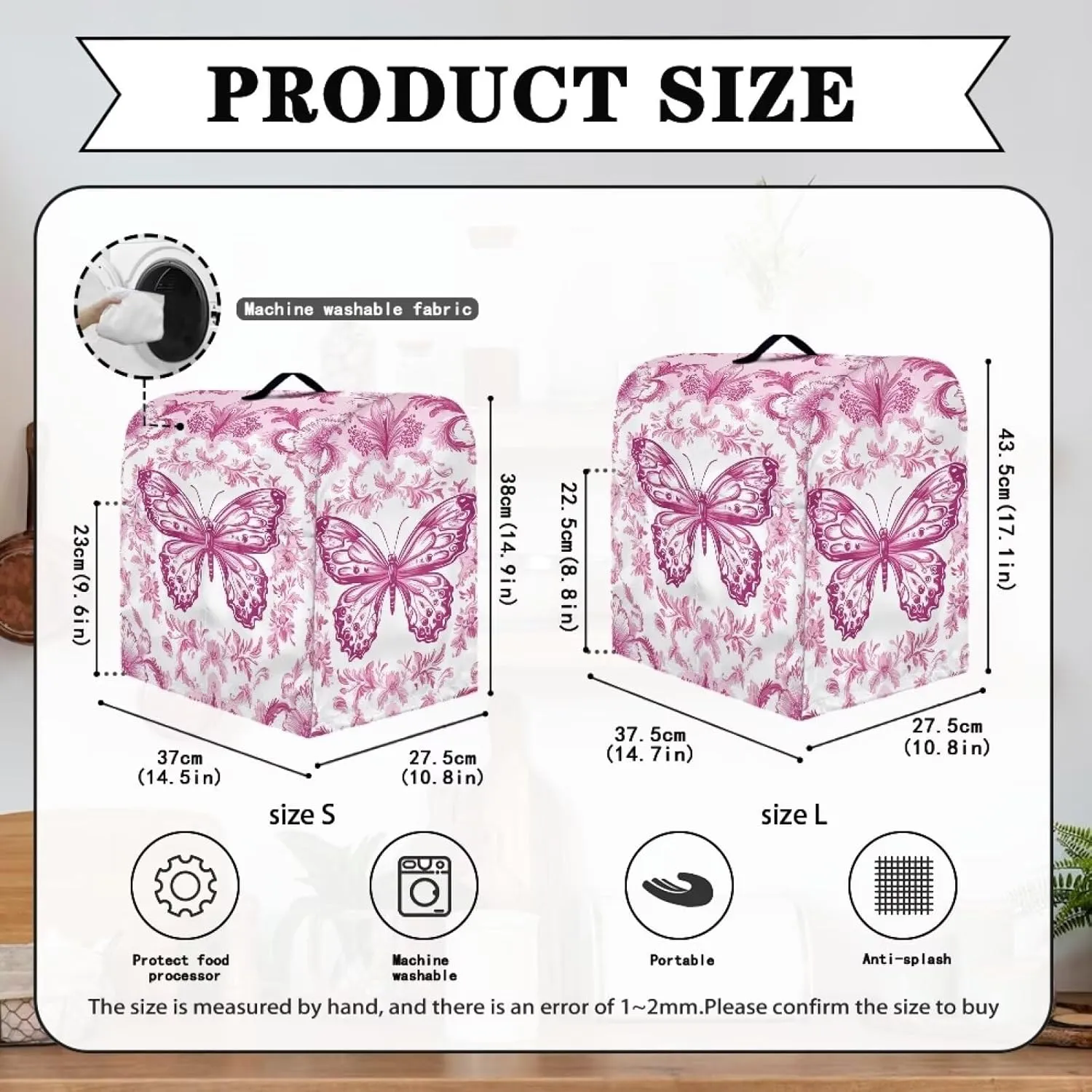 Butterfly Design Stand Mixer Cover Tilt-Head Mixer Cover Waterproof Aid Mixers Dust Covers for Kitchen Appliance Accessories Protect Case Storage Bag,Easy to Clean