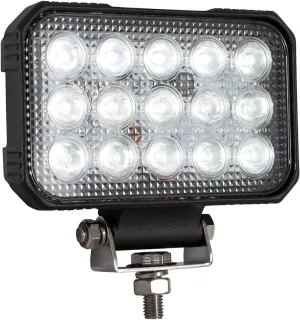 Buyers Products 1492290 Ultra Bright 6" Rectangular Clear LED Spot Light, 15 LEDs, 4,050 Lumens, Blunt Cut Connection w/Stud Mount, LED Lights for Trucks, Trailers, ATVs, Salt Spreaders & More