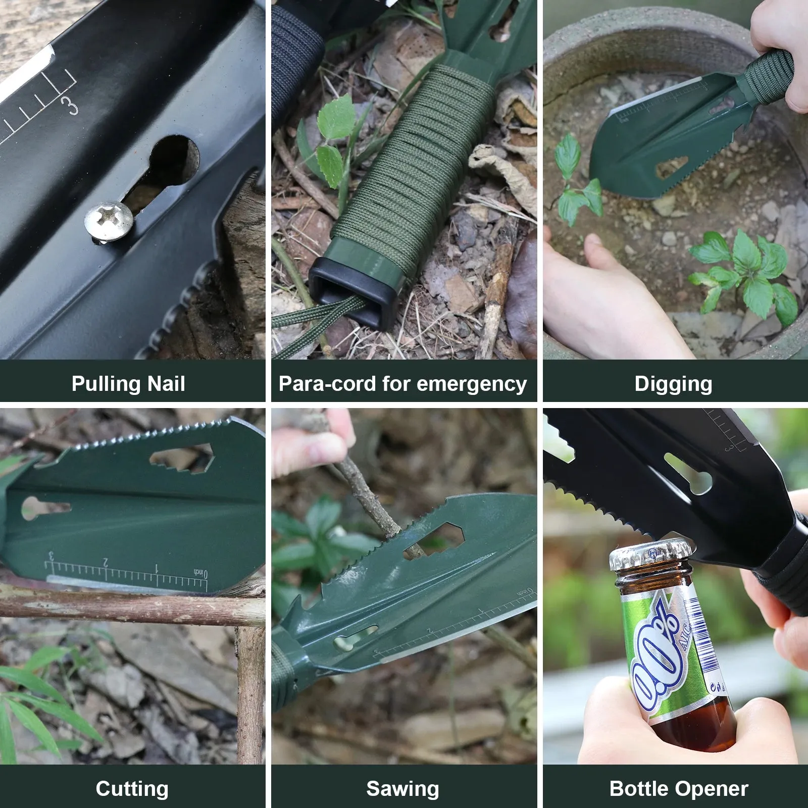 BZTAC Stainless Steel Camping Trowel – Multifunction Outdoor Shovel with Pouch