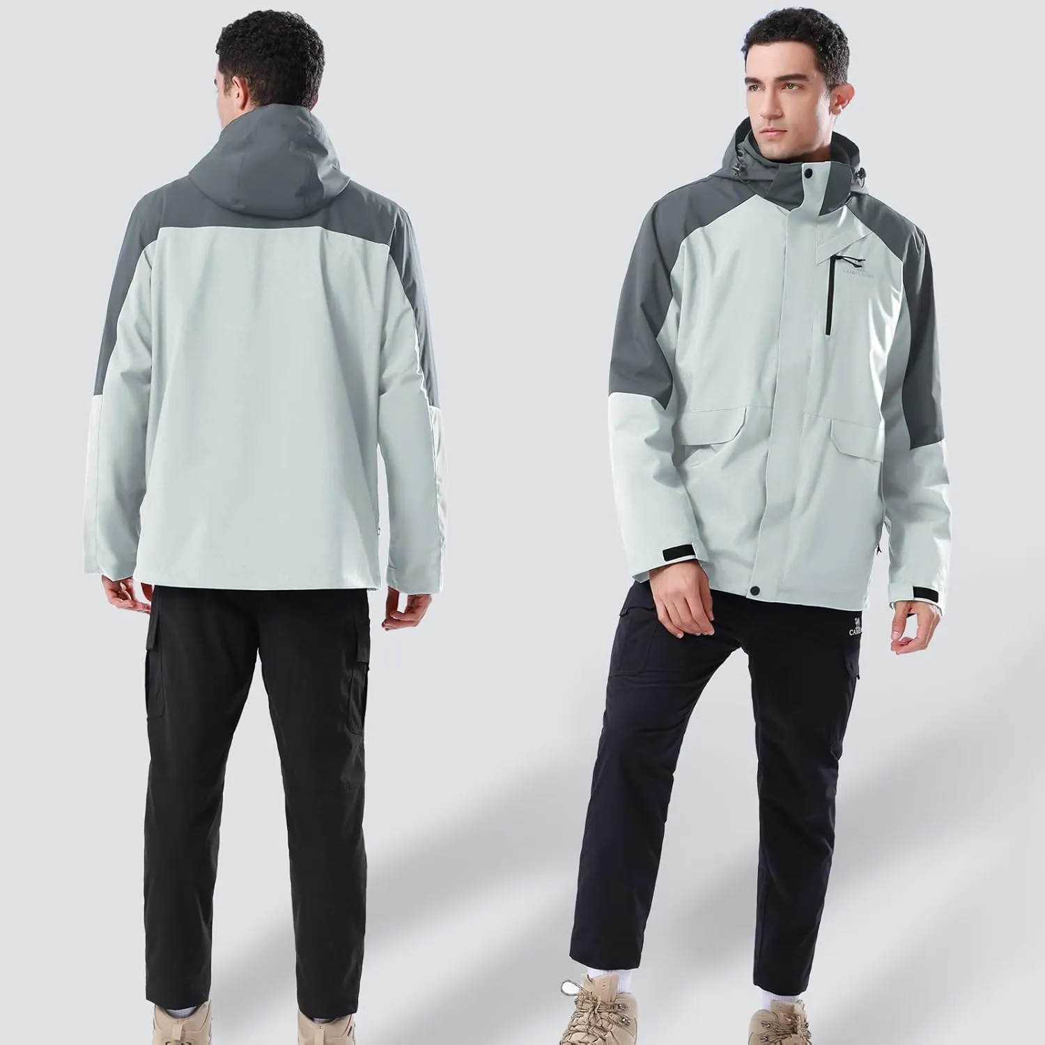 CAMEL CROWN Men’s Ski Jackets 3 in 1 Waterproof Winter Jackets Snow Jackets Windproof Hooded with Inner Fleece Coat
