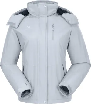 CAMELSPORTS Women's Waterproof Snow Ski Jakcet Fleece Warm Winter Coat Hooded Windproof Insulated Snowboarding Jacket