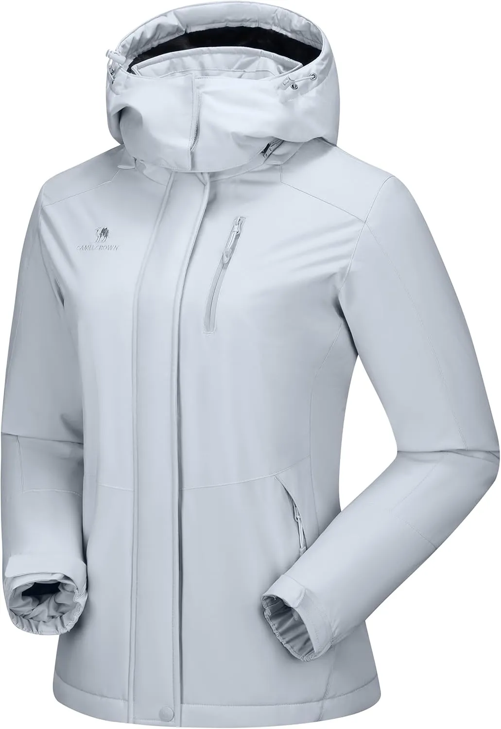 CAMELSPORTS Women's Waterproof Snow Ski Jakcet Fleece Warm Winter Coat Hooded Windproof Insulated Snowboarding Jacket