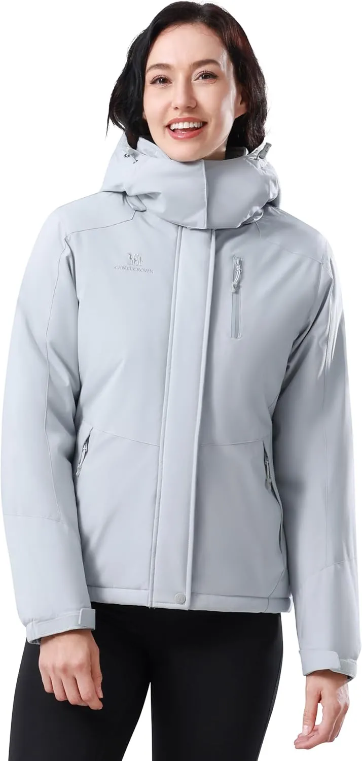 CAMELSPORTS Women's Waterproof Snow Ski Jakcet Fleece Warm Winter Coat Hooded Windproof Insulated Snowboarding Jacket
