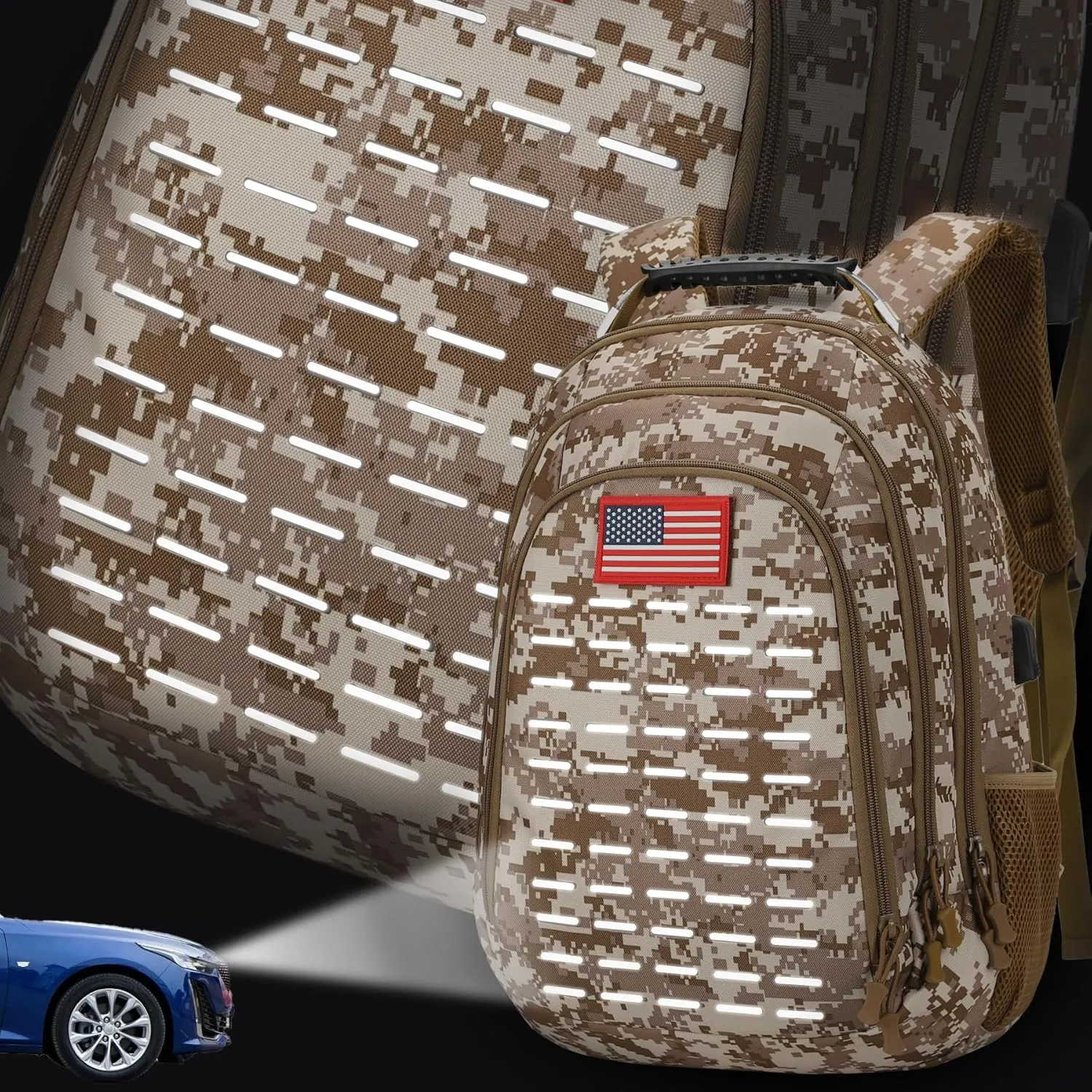 Camo Backpack,Small Tactical Backpack for outdoor,Military Teen Boys Backpacks for School with USB Charging Port,40L