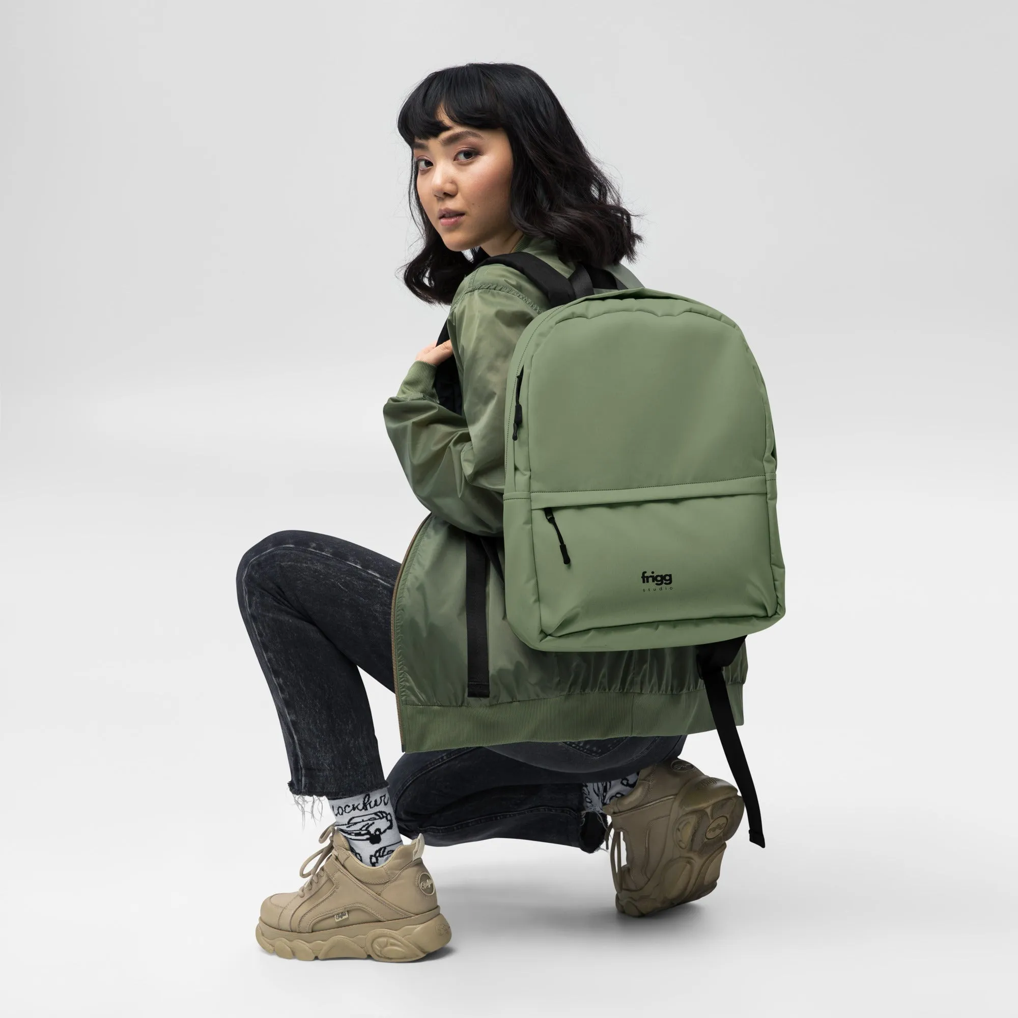 CAMOUFLAGE GREEN - WATER-RESISTANT BACKPACK WITH LAPTOP POCKET