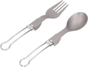 Camping Cutlery Set - Foldable Spoon & Utensil, Lightweight & Sturdy Travel Tableware for Outdoor, Picnic, Hiking