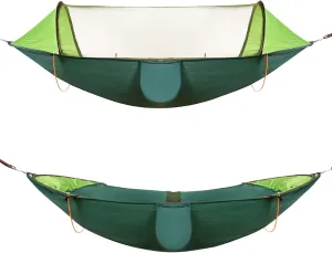 Camping Hammock, Large Camping Hammock with Mosquito Net, 2 Person Hammock Tent Anti-Rollover Outdoor Hammock, for Outdoor Hiking Travel (Green)