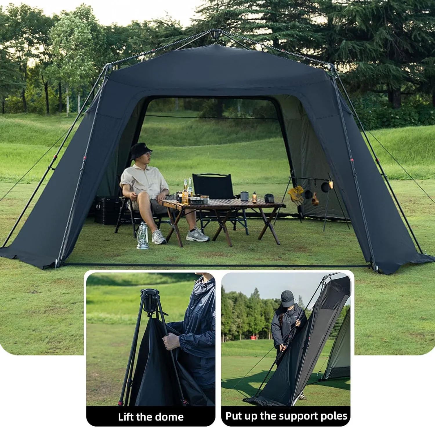 Camping Shelter Mat with Sun Protection, Lightweight Dome Tent Floor for Outdoor Hiking Picnic