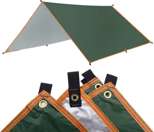 Camping Tarp,4x3m 3x3m Awning Waterproof Tarp Tent Shade Ultralight Garden Canopy Sunshade Outdoor Camping Hammock Tourist Beach Sun Shelter (Color : Green, Size : 3 * 3m)