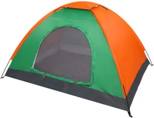 Camping Tent 2 Person, Camping Dome Tent with Rain Fly and Carrying Bag, Lightweight Outdoor Tents for Backpacking, Hiking, Beach Use, Orange & Green