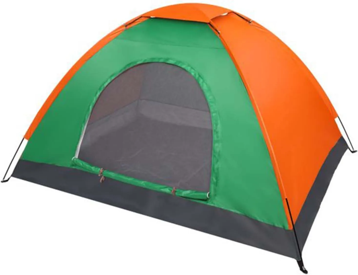 Camping Tent 2 Person, Camping Dome Tent with Rain Fly and Carrying Bag, Lightweight Outdoor Tents for Backpacking, Hiking, Beach Use, Orange & Green