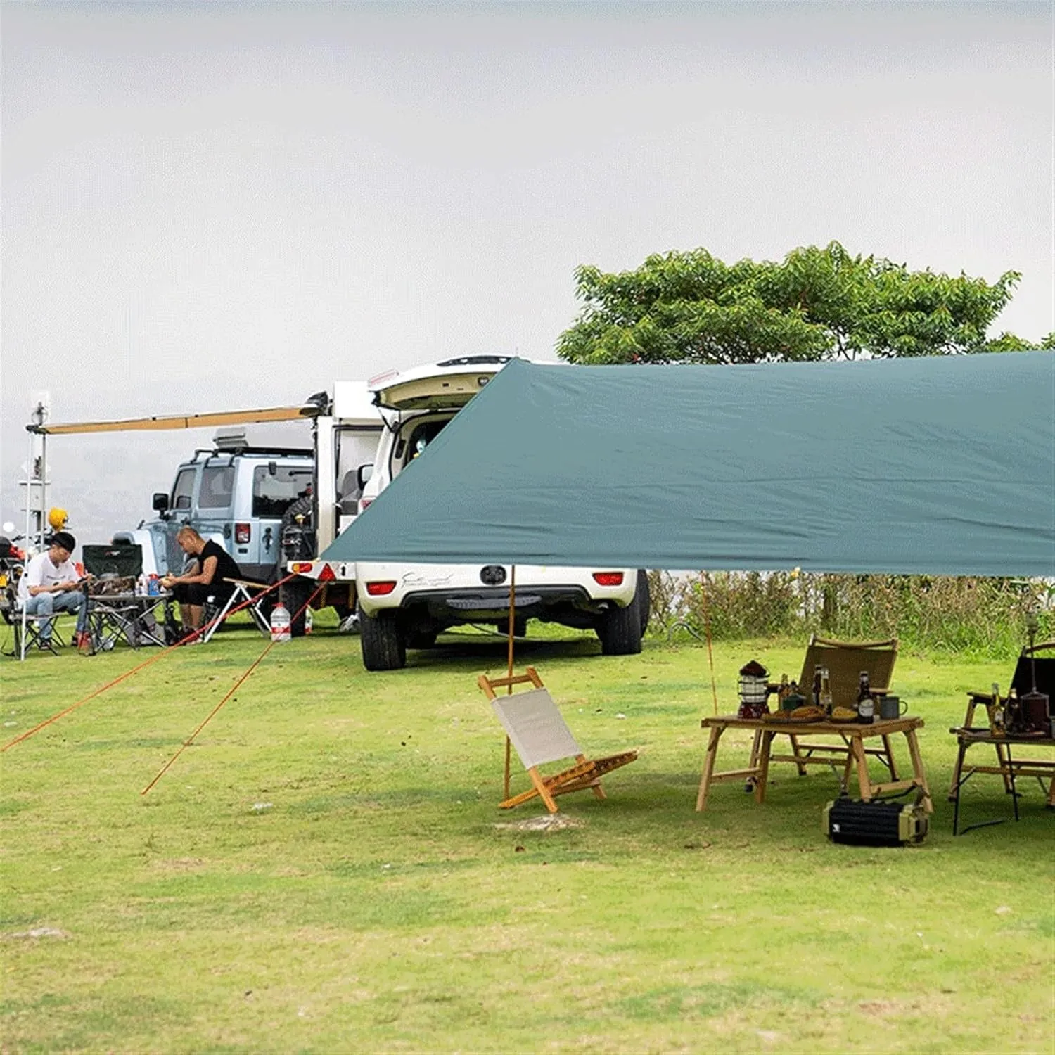 Camping Tent Ultralight Outdoor Tarp Silver Coated 210T Waterproof Shade Picnic Shade Canopy Camping Hammock (Color : 1, Size : 5 * 3m) (2 5 * 3m)