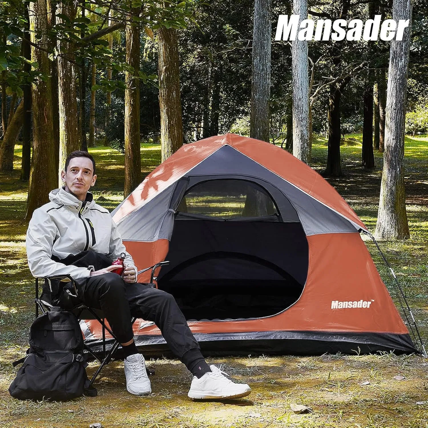 Camping Tent, Waterproof 2/3/4 Person Tents for Camping, Lightweight Easy Set Up Outdoor Hiking Tent Backpacking Tent with Carry Bag, Backpack Tent Suit for Family Beach Hiking Travel