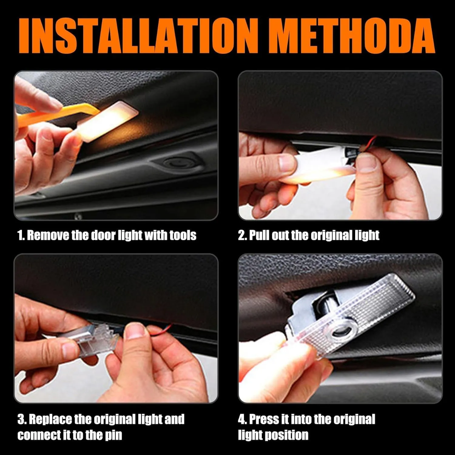 Car Door Logo Projector for CT6 XTS ATS XT4 XT5 XT6 ATS SRX Easy to Install Car Door Lights Super Performance LED Welcome Puddle Light Auto Accesories (for CAA-DII-lla, 4)