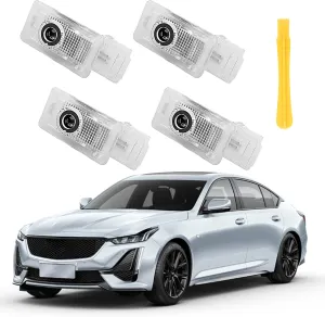 Car Door Logo Projector for CT6 XTS ATS XT4 XT5 XT6 ATS SRX Easy to Install Car Door Lights Super Performance LED Welcome Puddle Light Auto Accesories (for CAA-DII-lla, 4)