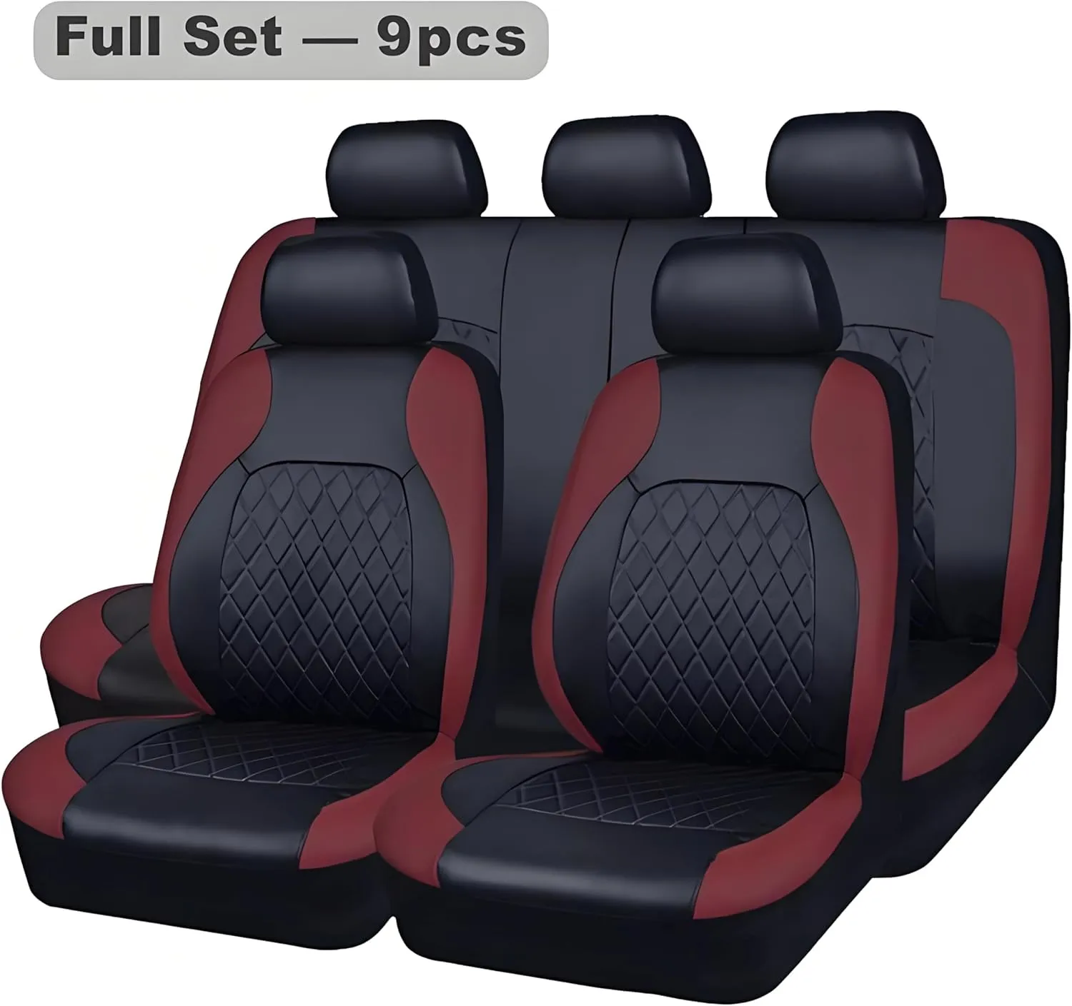 Car Seat Cover Sets for Holden Statesman,Front Rear Covers Protector Waterproof Breathable Comfortable Full Surround Kit Airbag Compatible Accessories,Red