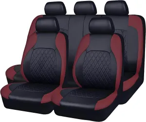 Car Seat Cover Sets for Holden Statesman,Front Rear Covers Protector Waterproof Breathable Comfortable Full Surround Kit Airbag Compatible Accessories,Red