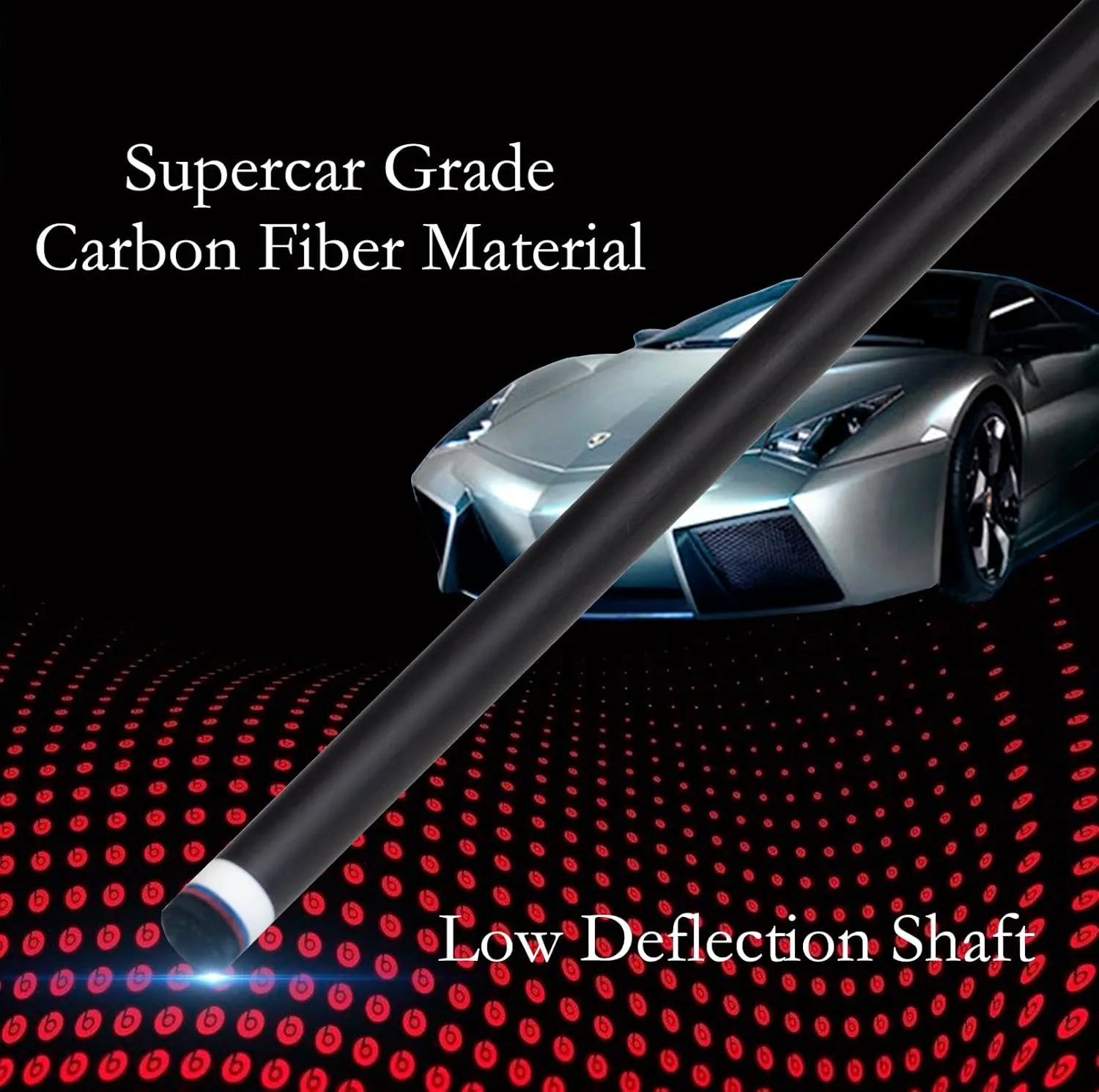 Carbon Fiber Pool Cue,11.8mm/12.5mm Low Deflection Cue Stick,Professional Pool Stick with Case