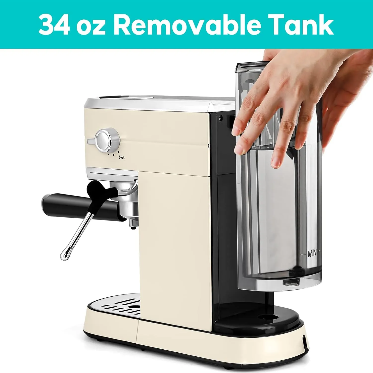 CASABREWS CM5418 Espresso Machine 20 Bar, Espresso Maker with Milk Frother Steam Wand, Stainless Steel Espresso Coffee Machine with 34oz Removable Water Tank, Creamy