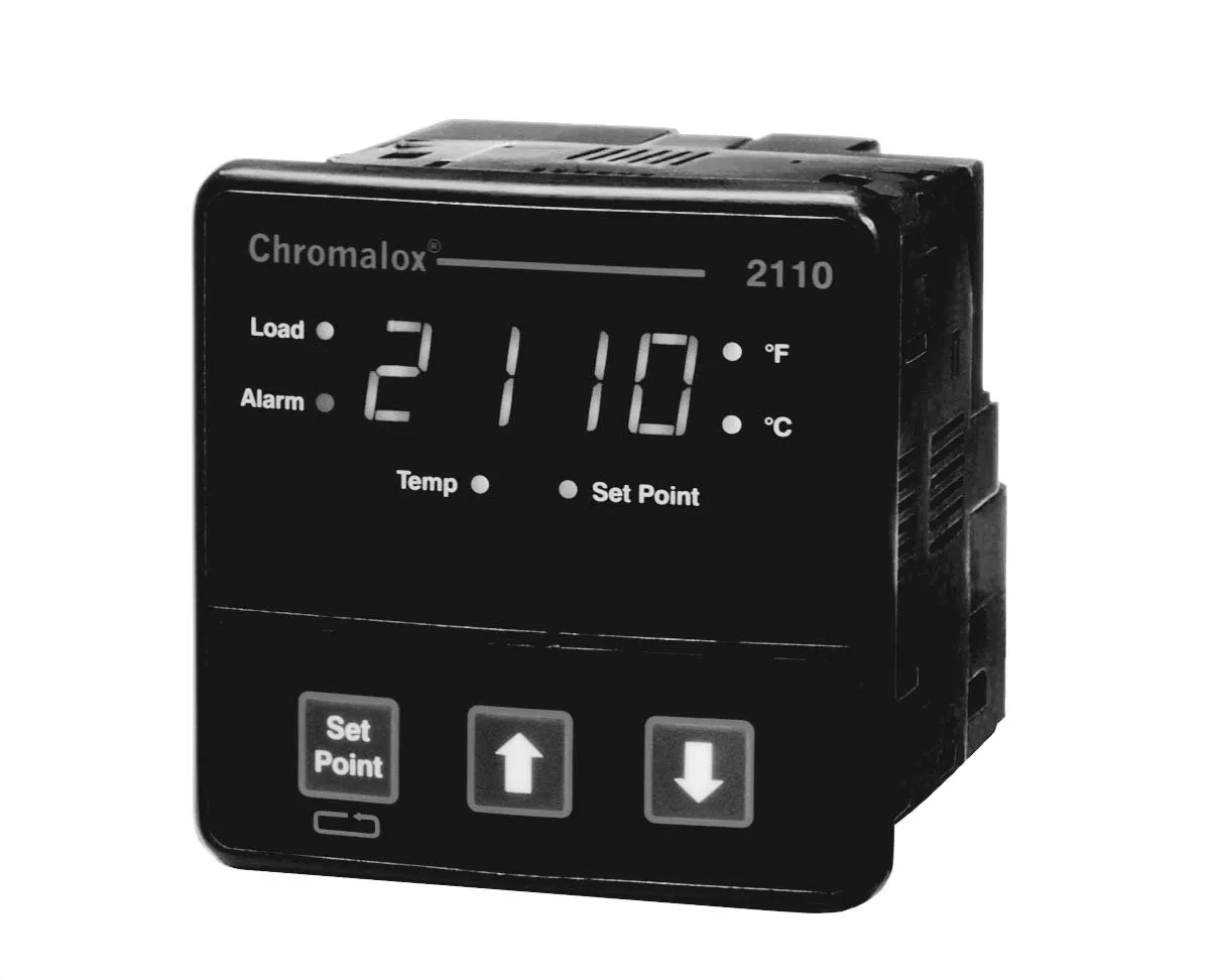 Chromalox 317024 2110 Series 1/4 DIN Temperature Controller, Single Output 2110-R3000 Relay, 20 Amp Form A, 120/240 VAC, No Alarm, 100-240VAC Power Supply