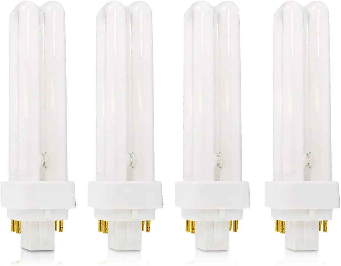 Circle (4 Pack CFL Bulbs Direct Generic Replacement for Panasonic FDS18E35/4 18W 3500K Double Tube, 4 Pin G24q-2 Base, Compact Fluorescent Light Bulbs