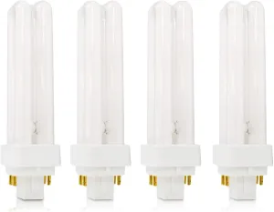 Circle (4 Pack CFL Bulbs Direct Generic Replacement for Panasonic FDS18E35/4 18W 3500K Double Tube, 4 Pin G24q-2 Base, Compact Fluorescent Light Bulbs
