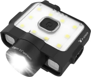 Claymore Capon 120D (Black) - Rechargeable Cap Light with Motion Sensor, Multi-Purpose Clip-On, Focus Mode for Enhanced Light Distance. 3 Lighting Modes, 380 Lumens, Dust and Waterproof.