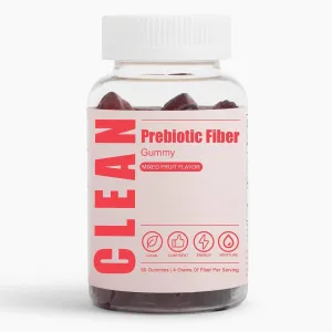 Clean Prebiotic Fiber Gummy, Clean Fiber Gummies for Men, Men Prebiotic Supplement for Digestive Gut Health, Non-GMO, 60 Gummies / 4g Fibers Per Serving