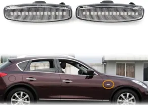 Cnnono8 Amber LED Dynamic Side Marker Turn Signal Light Amber Error Free Flowing Sequential Blinker Turn Signal Lamp Assembly For Infiniti EX25 M35 Q60 Q70 QX50