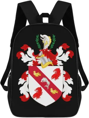 Coat of Arms of Benjamin Franklin Casual Travel Backpack 17 Inch Large Shoulders Daypack Large Capacity Laptop Bag for Men Women