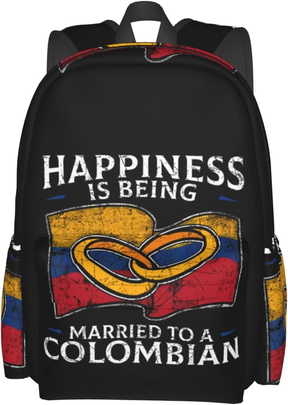 Colombia Marriage Colombian Married Flag Culture Backpack Large Capacity Backpack Lightweight Double Shoulder Bag For Women Men Travel