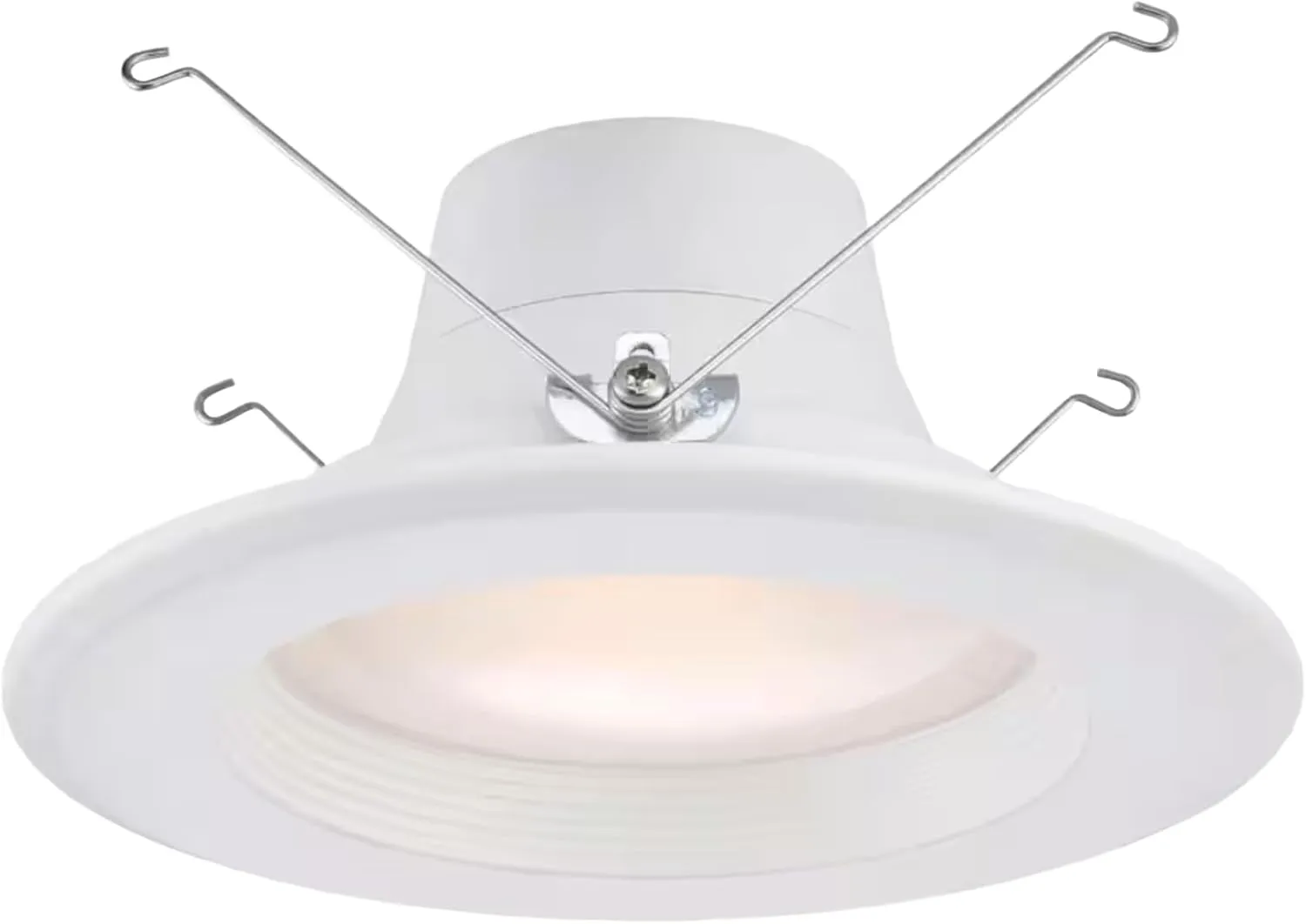 Commercial Electric 5 and 6 in. White Integrated LED Recessed Can Light Trim (Soft White) Dimmable T24