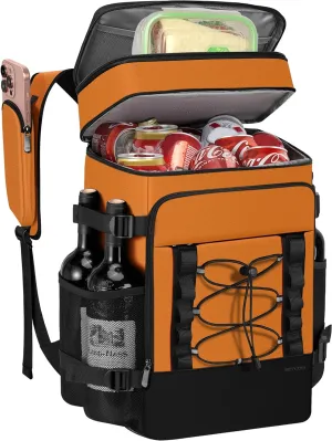 Cooler Backpack - 40 Cans Insulated Backpack Cooler for Men & Women, Portable 2 Leak Proof Compartments Coolers Bag for Picnic, Lunch, Hiking, BBQ Camping and Beach - MIYCOO