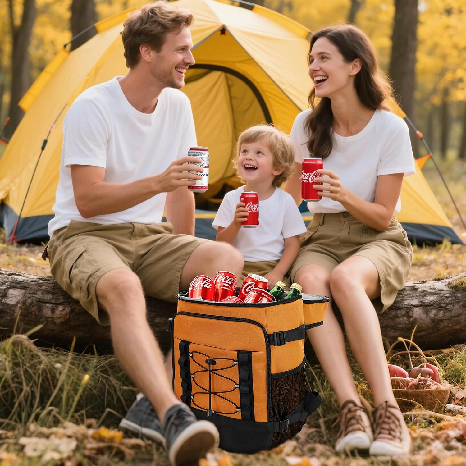 Cooler Backpack - 40 Cans Insulated Backpack Cooler for Men & Women, Portable 2 Leak Proof Compartments Coolers Bag for Picnic, Lunch, Hiking, BBQ Camping and Beach - MIYCOO