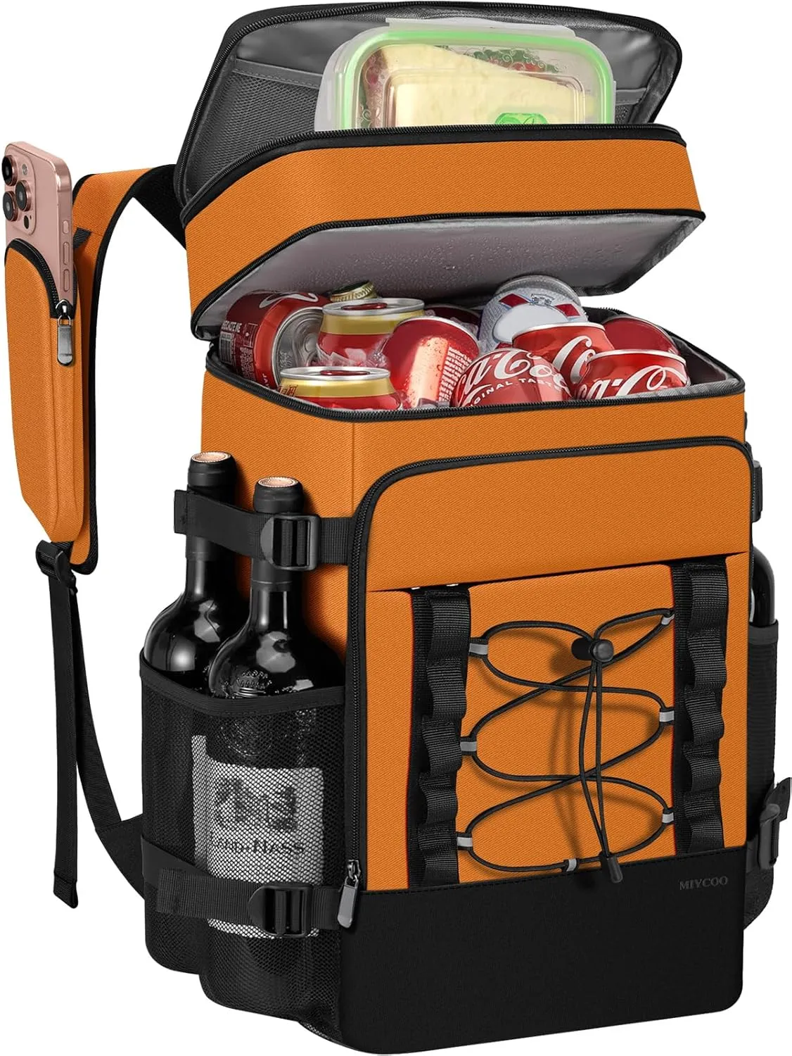 Cooler Backpack - 40 Cans Insulated Backpack Cooler for Men & Women, Portable 2 Leak Proof Compartments Coolers Bag for Picnic, Lunch, Hiking, BBQ Camping and Beach - MIYCOO