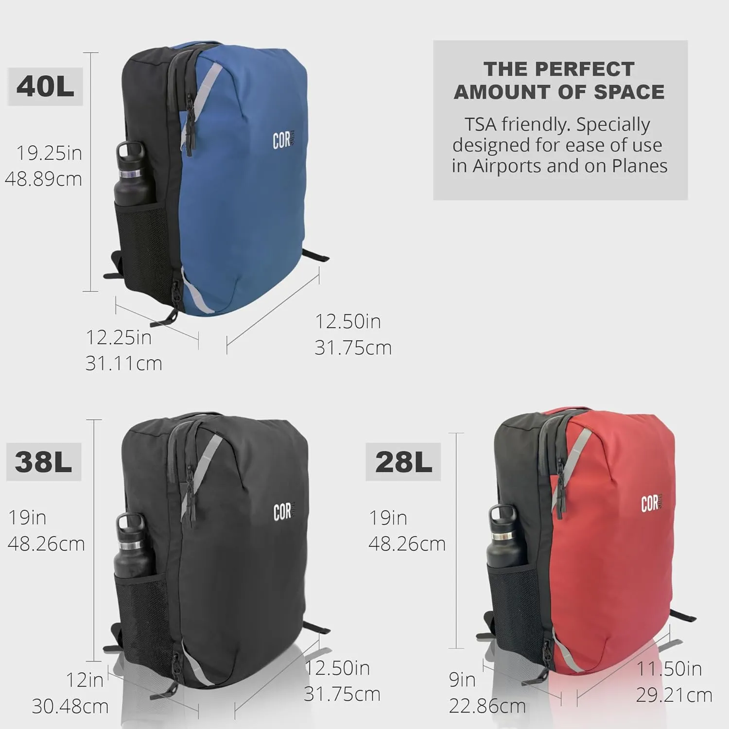 COR Surf Travel Backpack | Flight Approved Carry On Laptop Backpack with Secret Passport Pockets | The Island Hopper (28L, Lava Red)