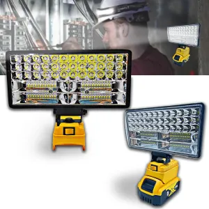 Cordless LED Work Light for Dewalt 20V Battery，90W 5400LM Wide Beam Flood Light with Two USB Charging Port Flashlight for Emergency,Workshop,Garage.(No Battery)
