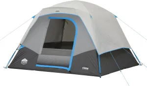 CORE 6 Person Lighted Dome Tent for Outdoor Family, Hiking, and Backpacking | Portable Dome Camp Tent with Storage Pockets for Camping Accessories