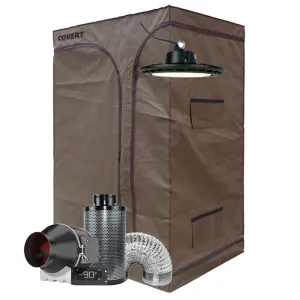Covert 3' x 4' Perpetual Harvest Multi-Chamber 150 Watt UFO LED Grow Tent Kit With Automated Ventilation Package