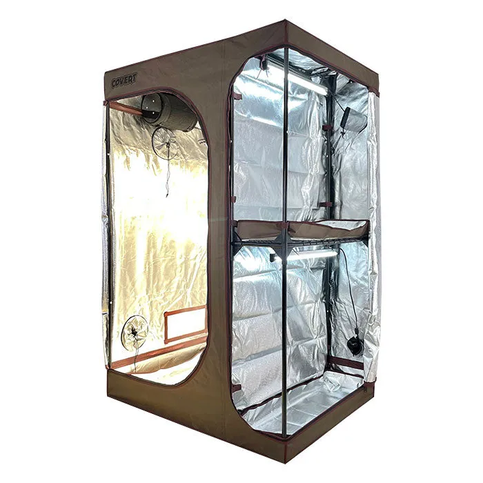 Covert 3' x 4' Perpetual Harvest Multi-Chamber 150 Watt UFO LED Grow Tent Kit With Automated Ventilation Package
