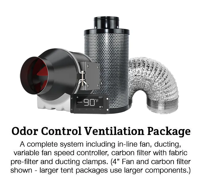 Covert 4' x 4' 250 Watt LED-X Grow Tent Kit With Automated Ventilation Package