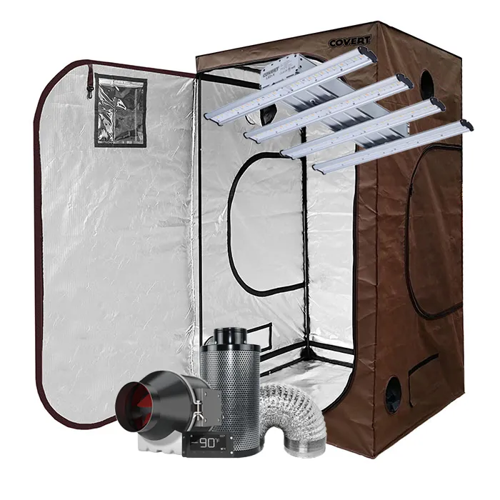 Covert 4' x 4' 250 Watt LED-X Grow Tent Kit With Automated Ventilation Package