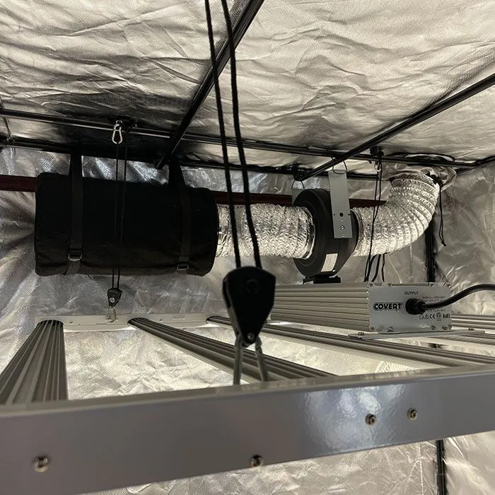 Covert 4' x 4' 630 Watt LED PRO Grow Tent Kit With Automated Ventilation Package