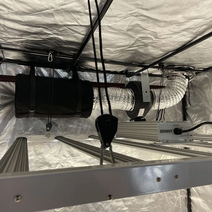 Covert 5' x 5' 630 Watt PRO LED Grow Tent Kit With Automated Ventilation Package