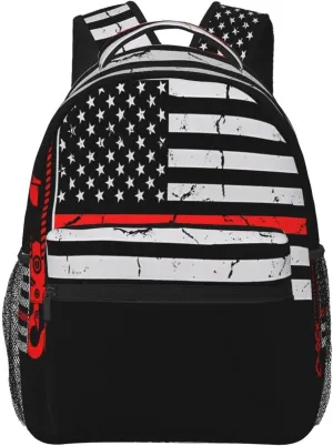 Crane Operator American Flag Backpack Casual Laptop Backpack Double Shoulder Bag Lightweight Backpack For Women Men Travel