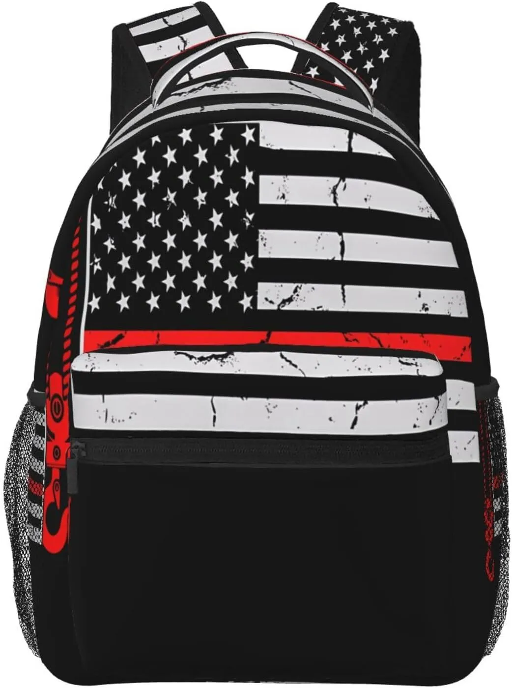 Crane Operator American Flag Backpack Casual Laptop Backpack Double Shoulder Bag Lightweight Backpack For Women Men Travel