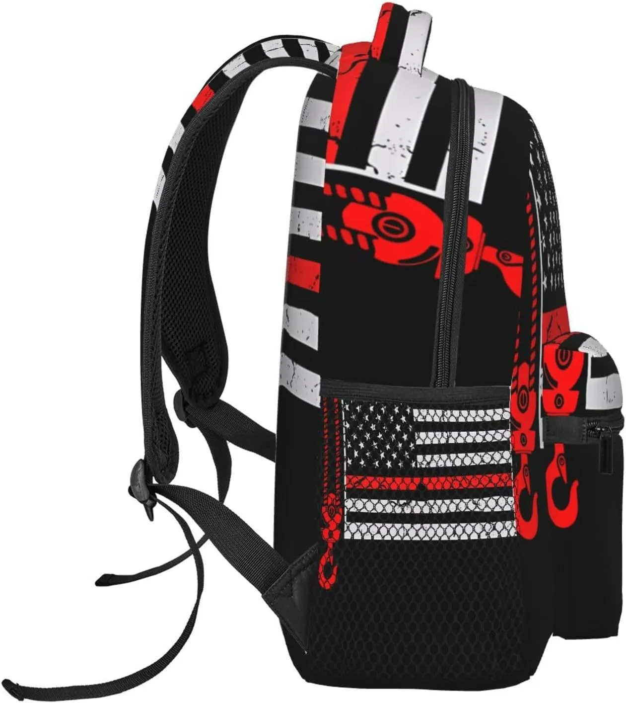 Crane Operator American Flag Backpack Casual Laptop Backpack Double Shoulder Bag Lightweight Backpack For Women Men Travel