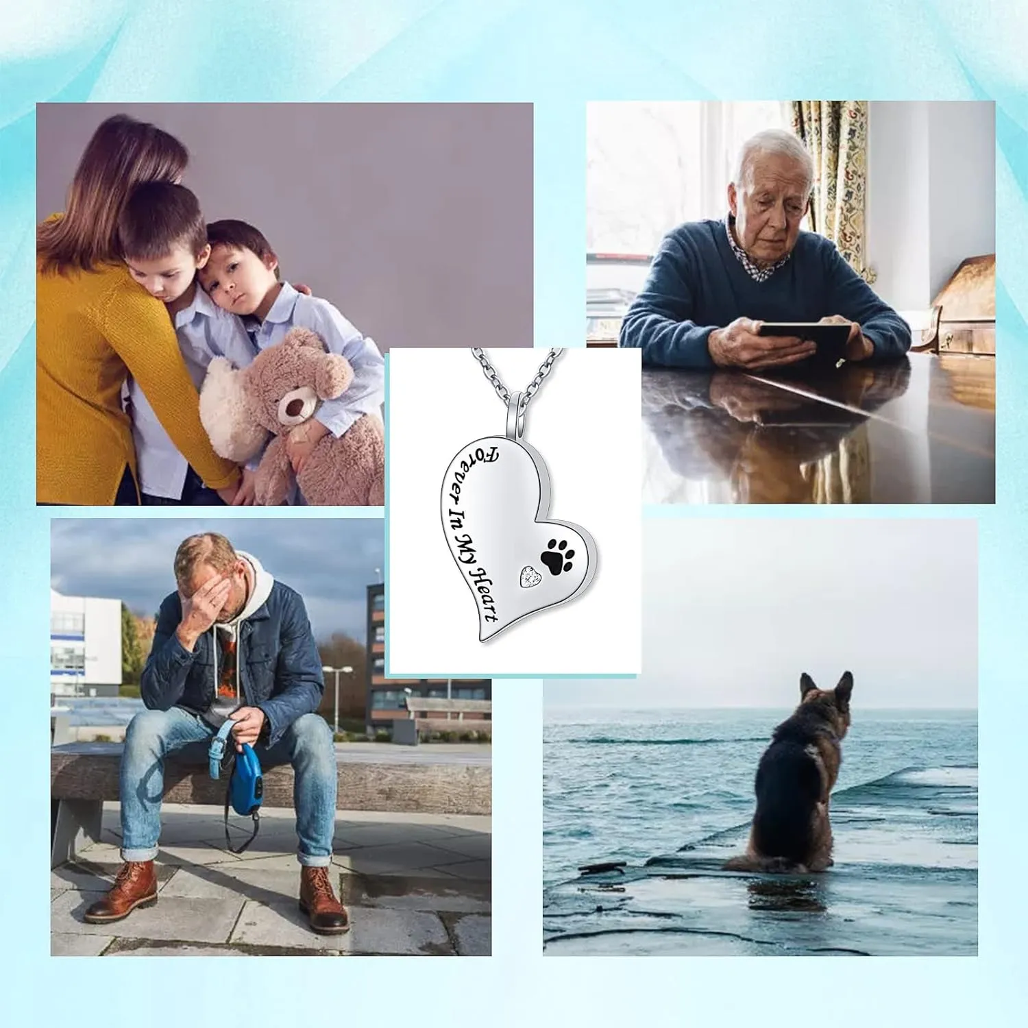 Cremation Urn Necklace for Ashes 925 Sterling Silver Dad Forever in My Heart Keepsake Memorial Pendant Waterproof Urn Jewelry for Women Men