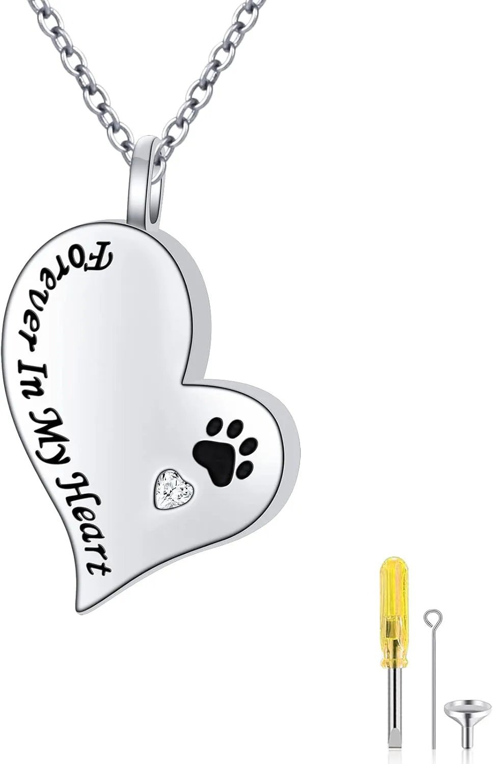 Cremation Urn Necklace for Ashes 925 Sterling Silver Dad Forever in My Heart Keepsake Memorial Pendant Waterproof Urn Jewelry for Women Men