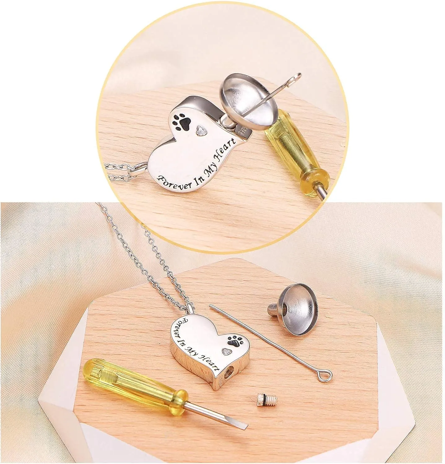 Cremation Urn Necklace for Ashes 925 Sterling Silver Dad Forever in My Heart Keepsake Memorial Pendant Waterproof Urn Jewelry for Women Men